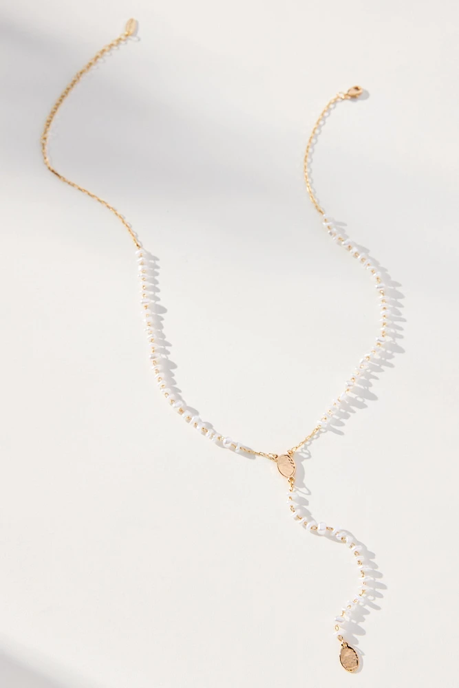 Mini Pearl Lariat Necklace