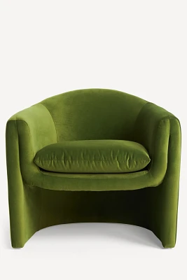 Sculptural Performance Velvet Occasional Chair