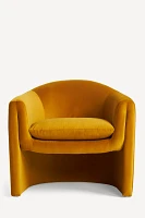 Sculptural Performance Velvet Occasional Chair