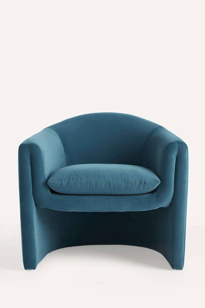 Sculptural Performance Velvet Occasional Chair