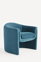 Sculptural Performance Velvet Occasional Chair