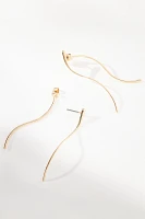 Large Wavy Wire Front-Back Earrings