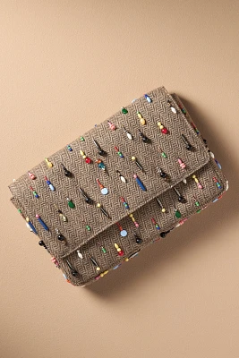 Embellished Menswear Oversized Clutch