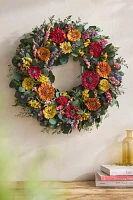 Preserved Zinnia Field Wreath