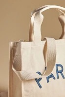 Embroidered Paris Canvas Tote