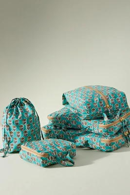 Anthropologie Printed Packing Cubes, Set of 5