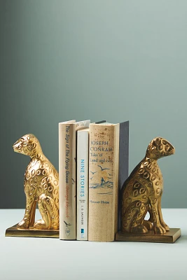 Gold Cheetah Metal Bookends