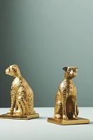 Gold Cheetah Metal Bookends