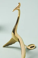 Gold Crane Brass Bookends