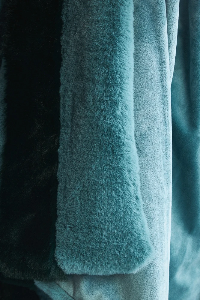 Sophie Faux Fur Striped Throw Blanket