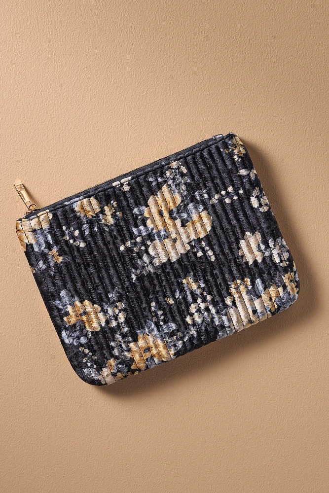 Quilted Velvet Flat Pouch