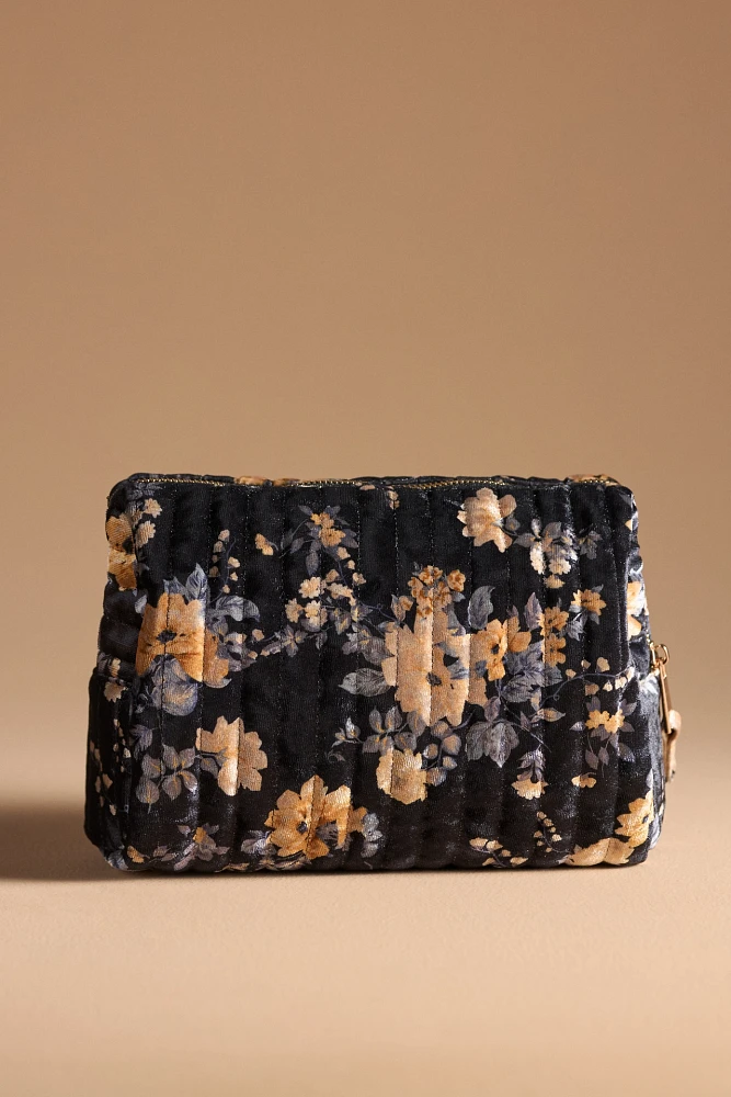 Quilted Velvet Cosmetic Bag