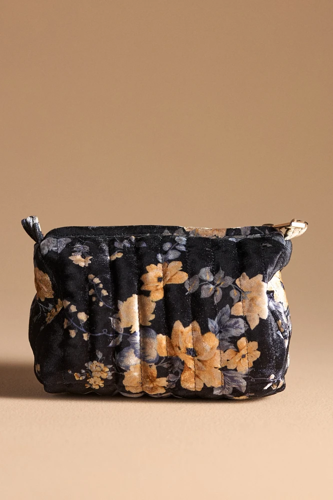 Quilted Velvet Small Cosmetic Bag