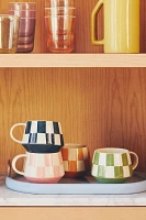 Checkered Stoneware Mug