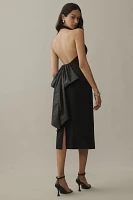 BHLDN Cecily High-Neck Bow-Back Stretch Crepe Midi Dress