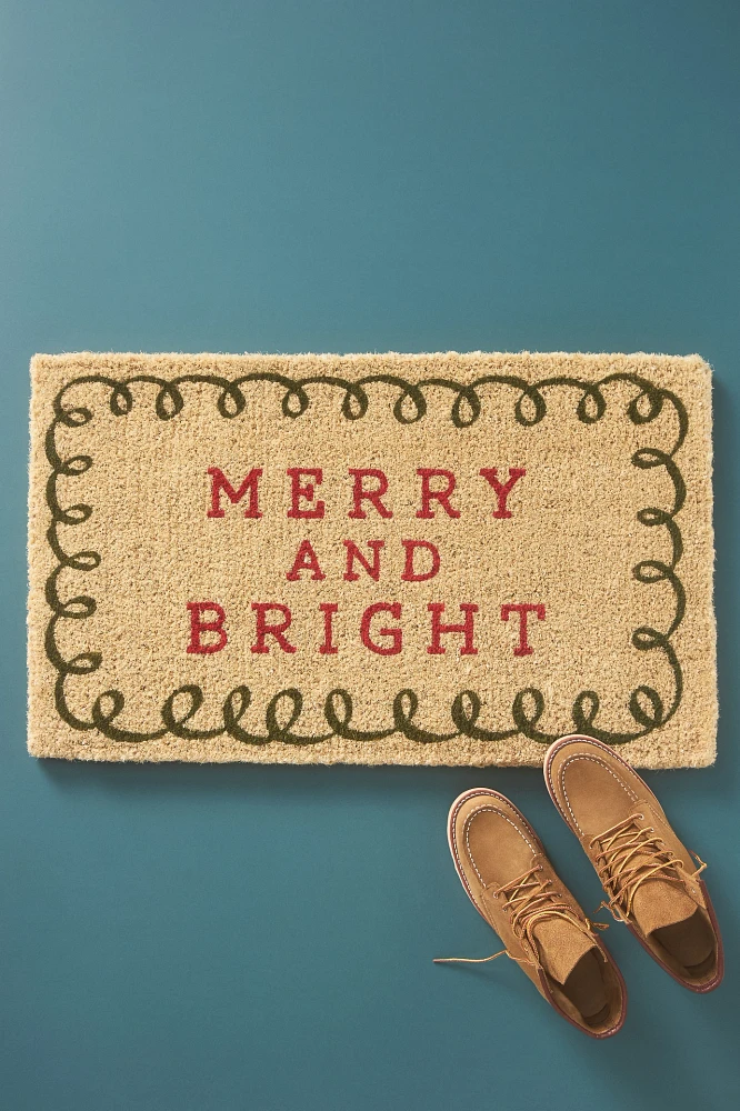 Merry & Bright Printed Coir Doormat