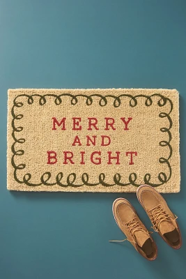 Merry & Bright Coir Printed Doormat