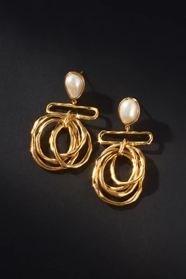 Joanna Laura Constantine Pearl Statement Multi Wave Earrings