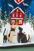 Cat & Dog Carolers Dishtowel