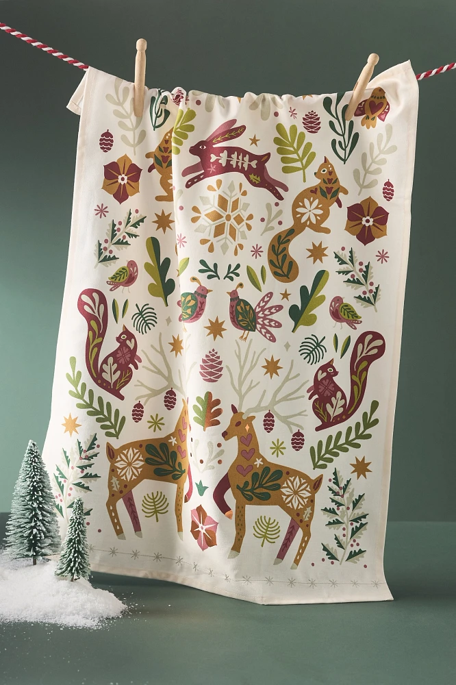 Forest Folk Cotton Dish Towel