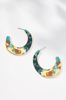 Lele Sadoughi x The Met Cezanne Archer Round Hoop Earrings