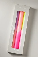 Pink Stories Dip Dye Neon Taper Candles, Set of 3