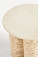 Atlas Marble and Jute Round Side Table