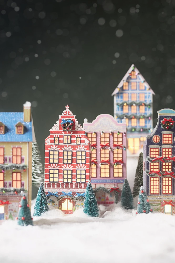 Emily Taylor x Anthropologie Light-Up Holiday Village Paper House