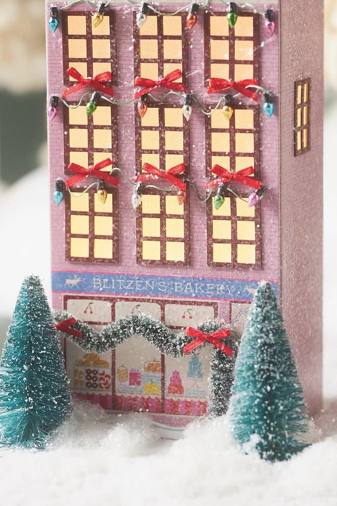 Emily Taylor x Anthropologie Light-Up Holiday Village Paper House