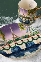 Holiday the City Stoneware Dessert Plate