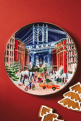 Holiday the City Stoneware Dessert Plate