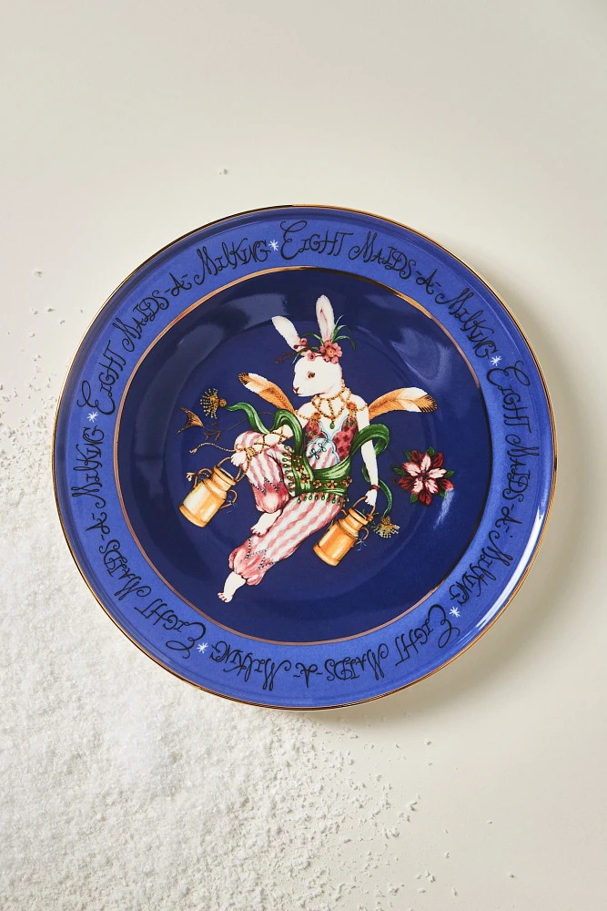 Phannapast Taychamaythakool x Anthropologie Twelve Days of Christmas Stoneware Dessert Plate