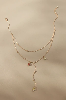 Sunset Stone Layered Lariat Necklace