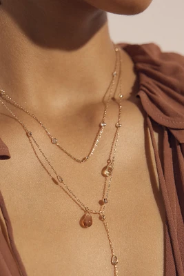 Sunset Stone Layered Lariat Necklace