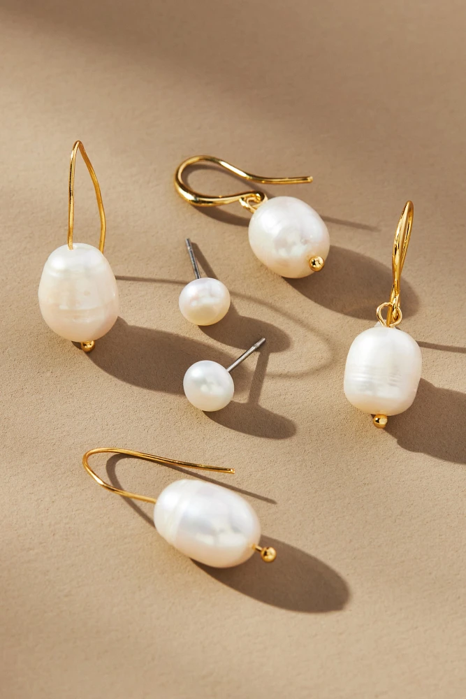 Prairie Pearl Earrings, Set of Three