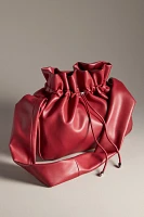 Faux-Leather Scrunch Shoulder Bag