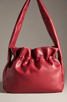 Faux-Leather Scrunch Shoulder Bag