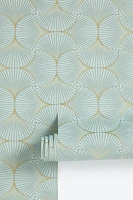 Gilded Scallop Unpasted Wallpaper