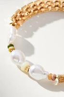 Triple Pearl Watchband Bracelet