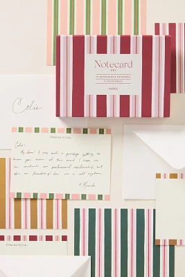 Papier Candy Striped Hardcover Boxed Notecard Set