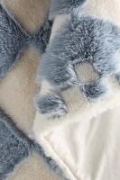 Checkered Sculpted Faux-Fur Throw Blanket