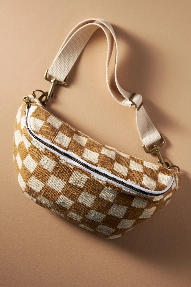 Jenna Bee Mustard Checkered Sling Bag