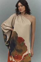 Hutch One-Shoulder Column Satin Maxi Dress