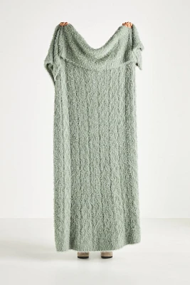 Camden Cable Knit Eyelash Throw Blanket