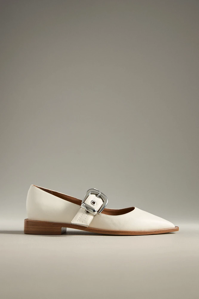 Maeve Pointed-Toe Moto Mary Jane Flats