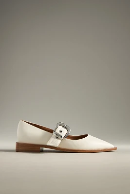 Maeve Pointed-Toe Moto Mary Jane Flats
