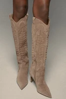 By Anthropologie Suede Western Boots