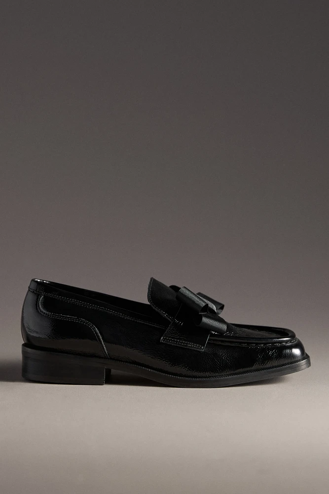 Maeve Bow Square-Toe Loafers