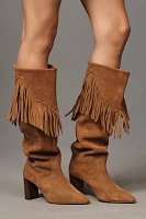 By Anthropologie Fringe Tall Boots