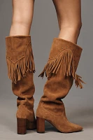 By Anthropologie Fringe Tall Boots